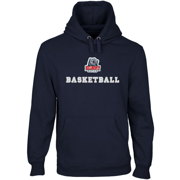 Men NCAA Belmont Bruins Custom Sport Logo Applique Pullover Hoodie Navy Blue